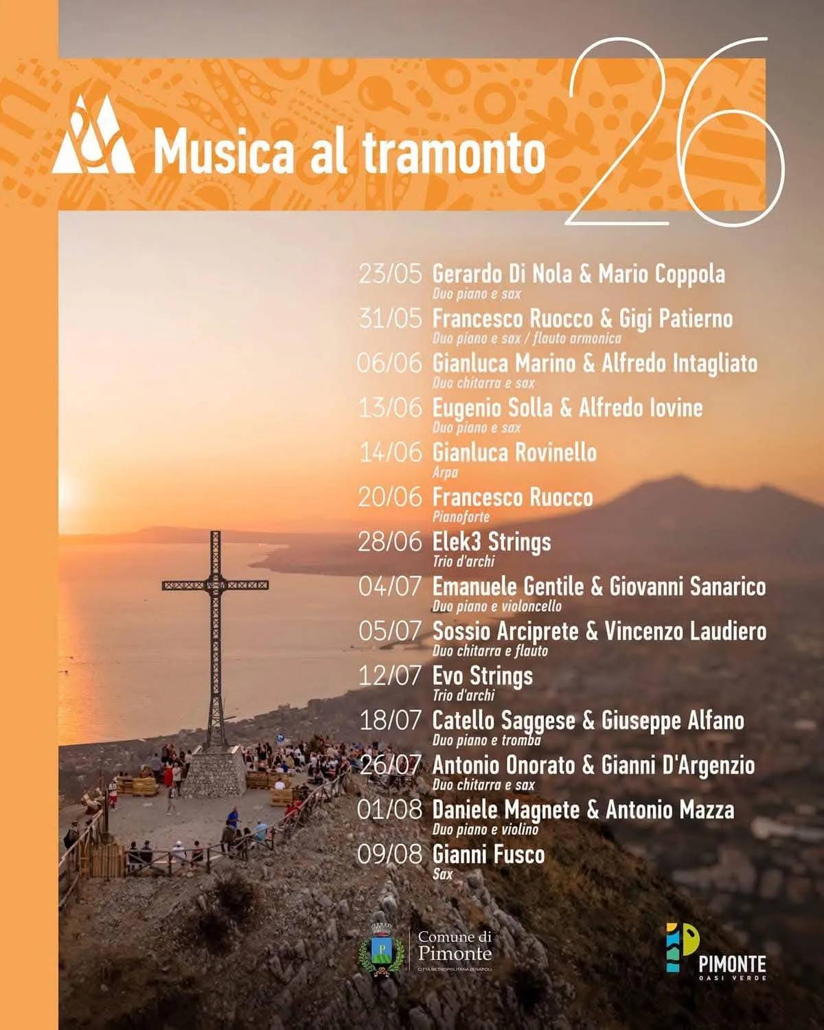 Locandina Musica al tramonto 2026 a Pimonte (Napoli)