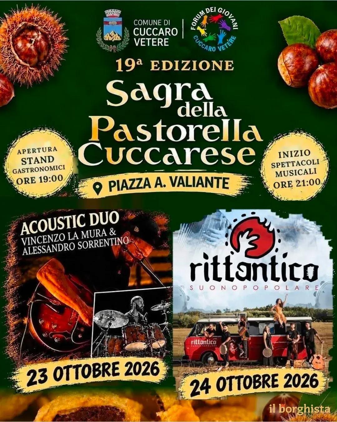 Locandina 19ª Sagra della Pastorella Cuccarese 2026 a Cuccaro Vetere (Salerno)