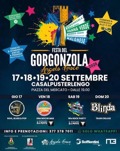 Locandina Festa del Gorgonzola Angelo Croce 2026 a Casalpusterlengo (Lodi)