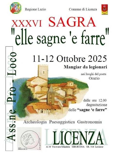 Locandina 36ª Sagra "elle sagne 'e farre" 2025 a Licenza (Roma)
