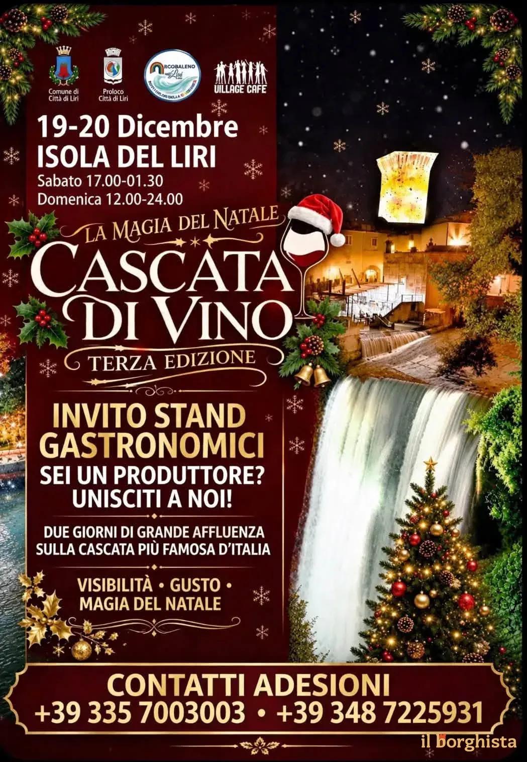Locandina 3ª Cascata di Vino 2026 a Città di Liri (Frosinone)