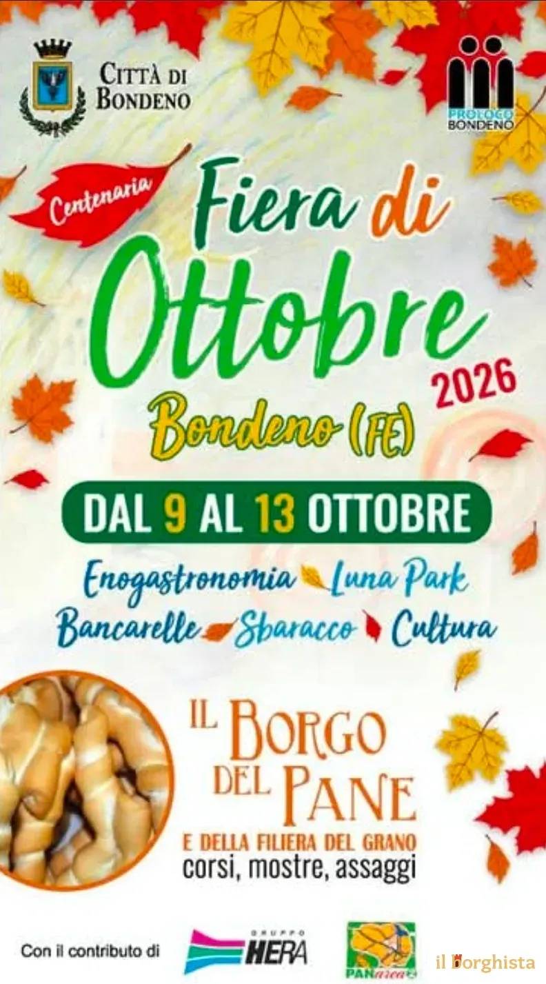 Locandina Centenaria Fiera di Ottobre 2026 a Bondeno (Ferrara)