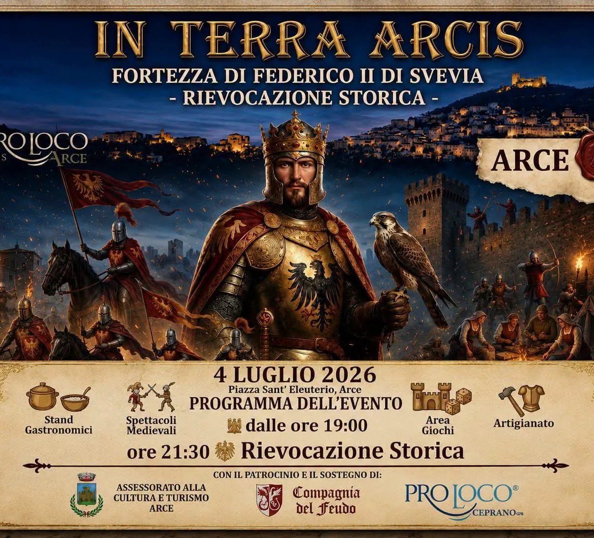Locandina In Terra Arcis Fortezza di Federico II 2026 a Arce (Frosinone)