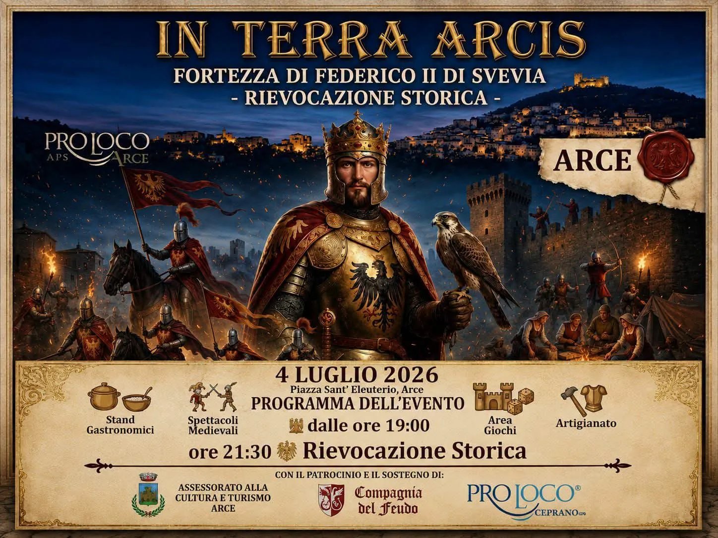 Locandina In Terra Arcis Fortezza di Federico II 2026 a Arce (Frosinone)