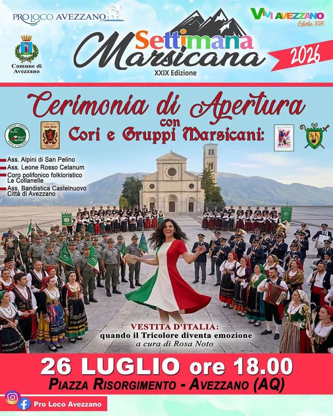Locandina Settimana Marsicana 2026 - Cerimonia di Apertura a Avezzano (L'aquila)