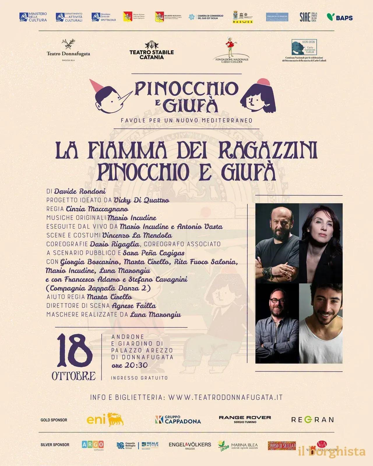 Locandina Pinocchio e Giufà 1826-2026 a Ragusa (RG)