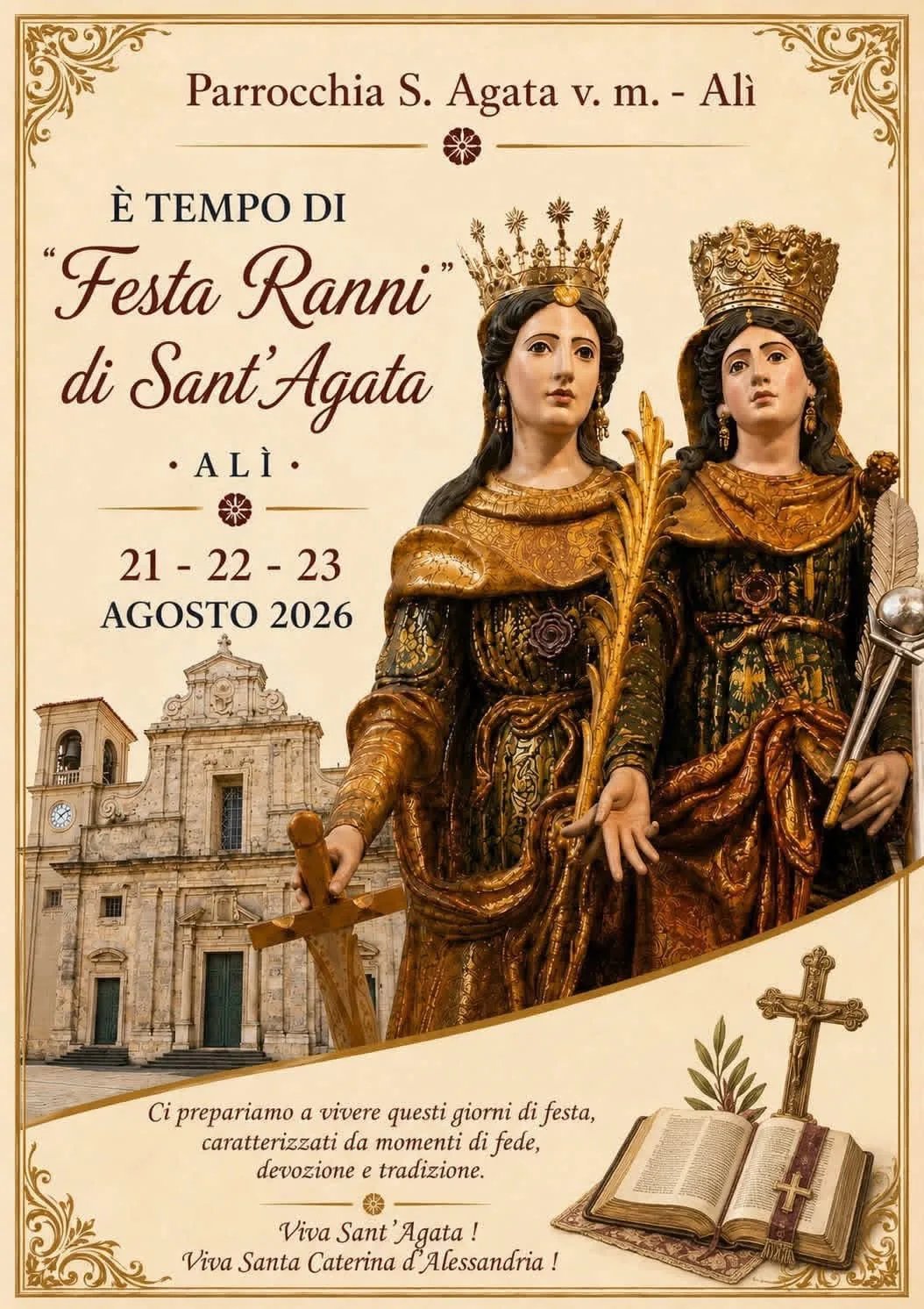 Locandina Festa Ranni di Sant'Agata 2026 ad Alì a Alì (Messina)