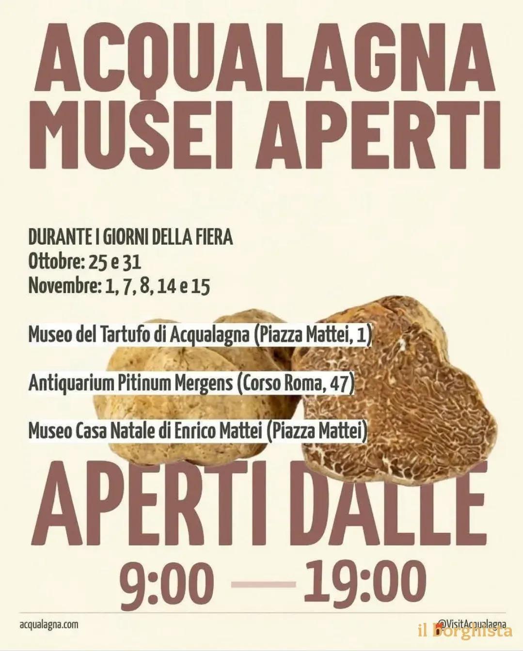 Locandina calendario eventi autunno 2026 a Acqualagna (Pesaro e Urbino)
