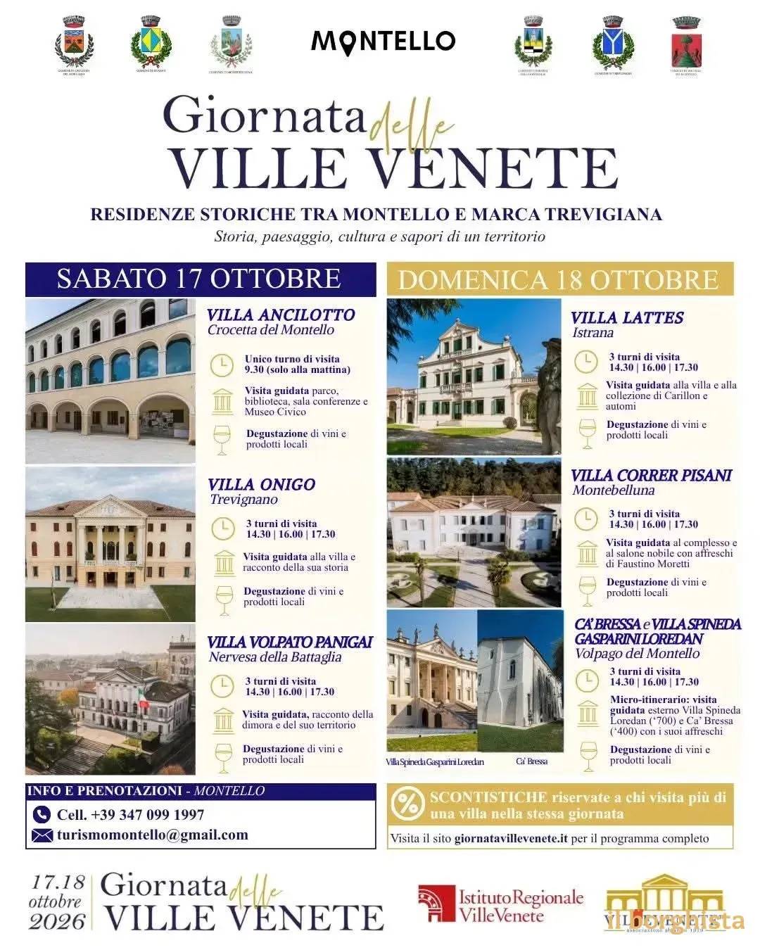 Locandina calendario eventi ottobre 2026 a Crocetta del Montello (Treviso)