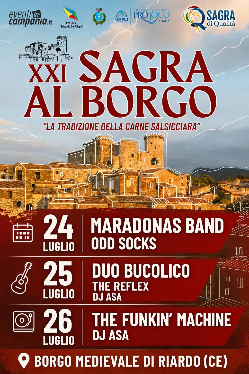 Locandina 21ª Sagra al Borgo 2026 a Riardo (Caserta)