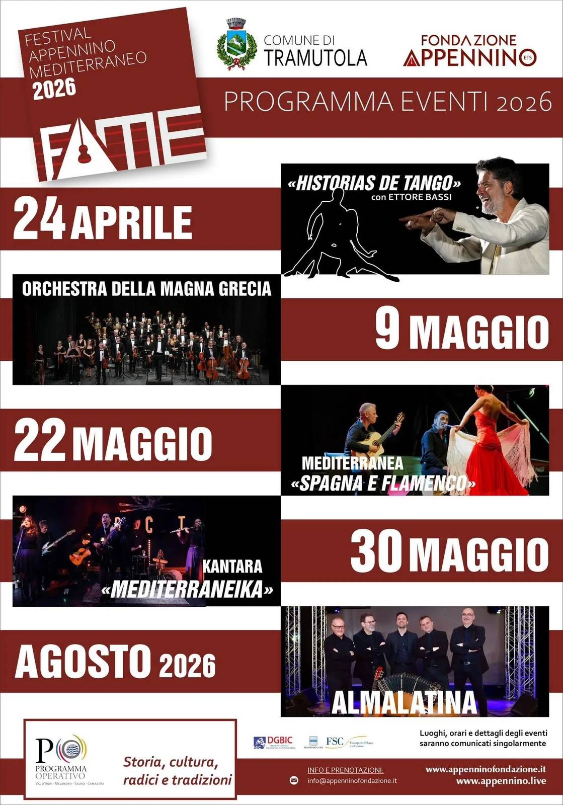 Locandina Festival Appennino Mediterraneo 2026 a Tramutola (Potenza)