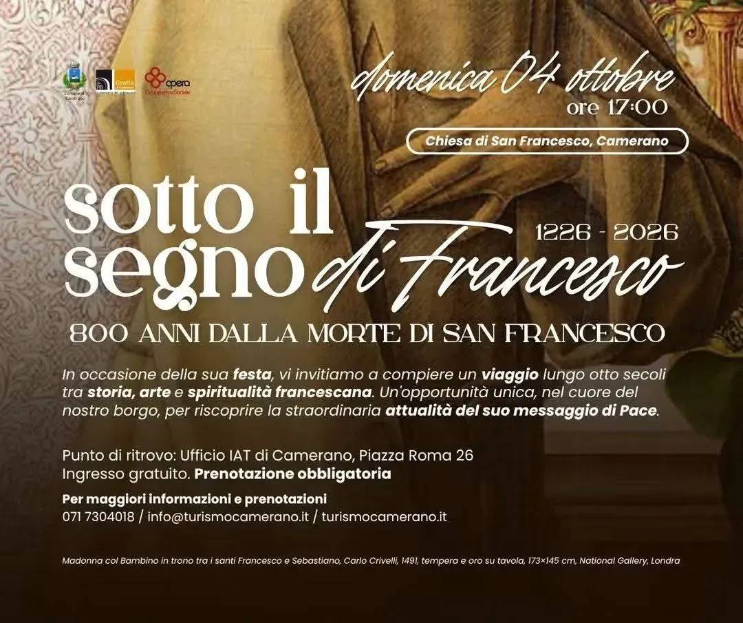Locandina Sotto il segno di Francesco 2026 a Camerano (Ancona)