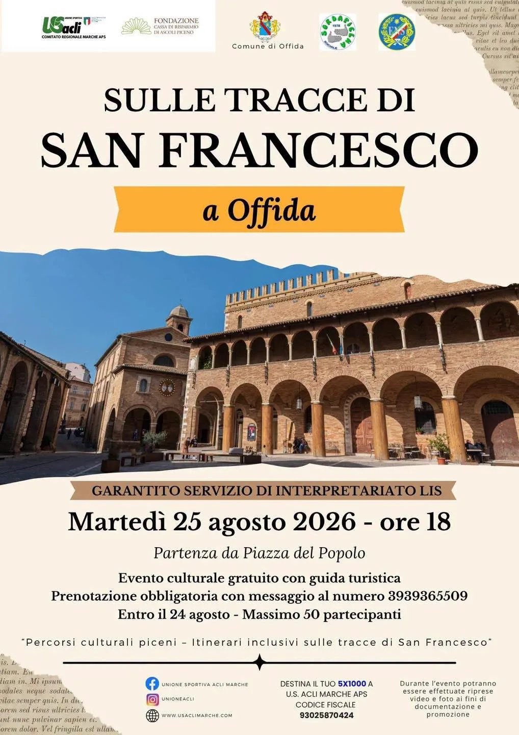 Locandina Sulle Tracce di San Francesco a Offida 2026 a Offida (Ascoli Piceno)