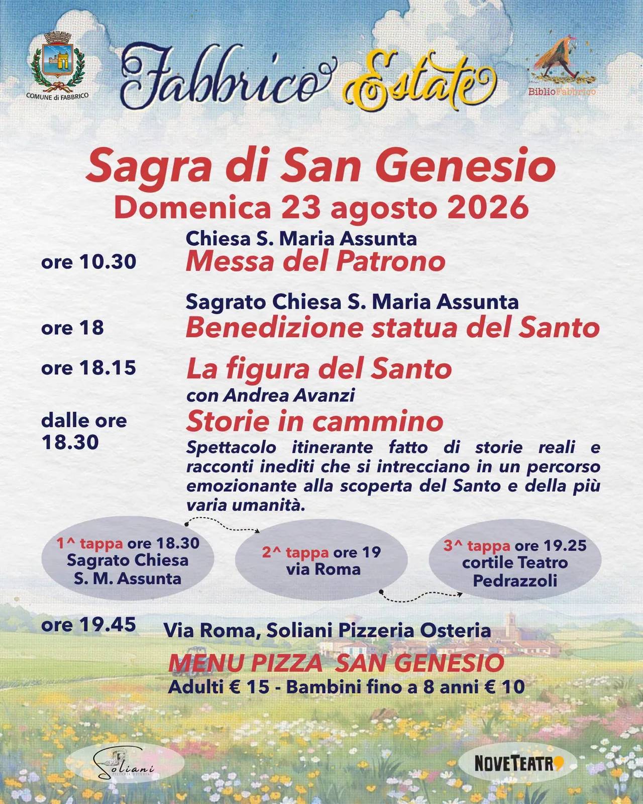 Locandina Sagra di San Genesio 2026 a Fabbrico (Reggio Emilia)