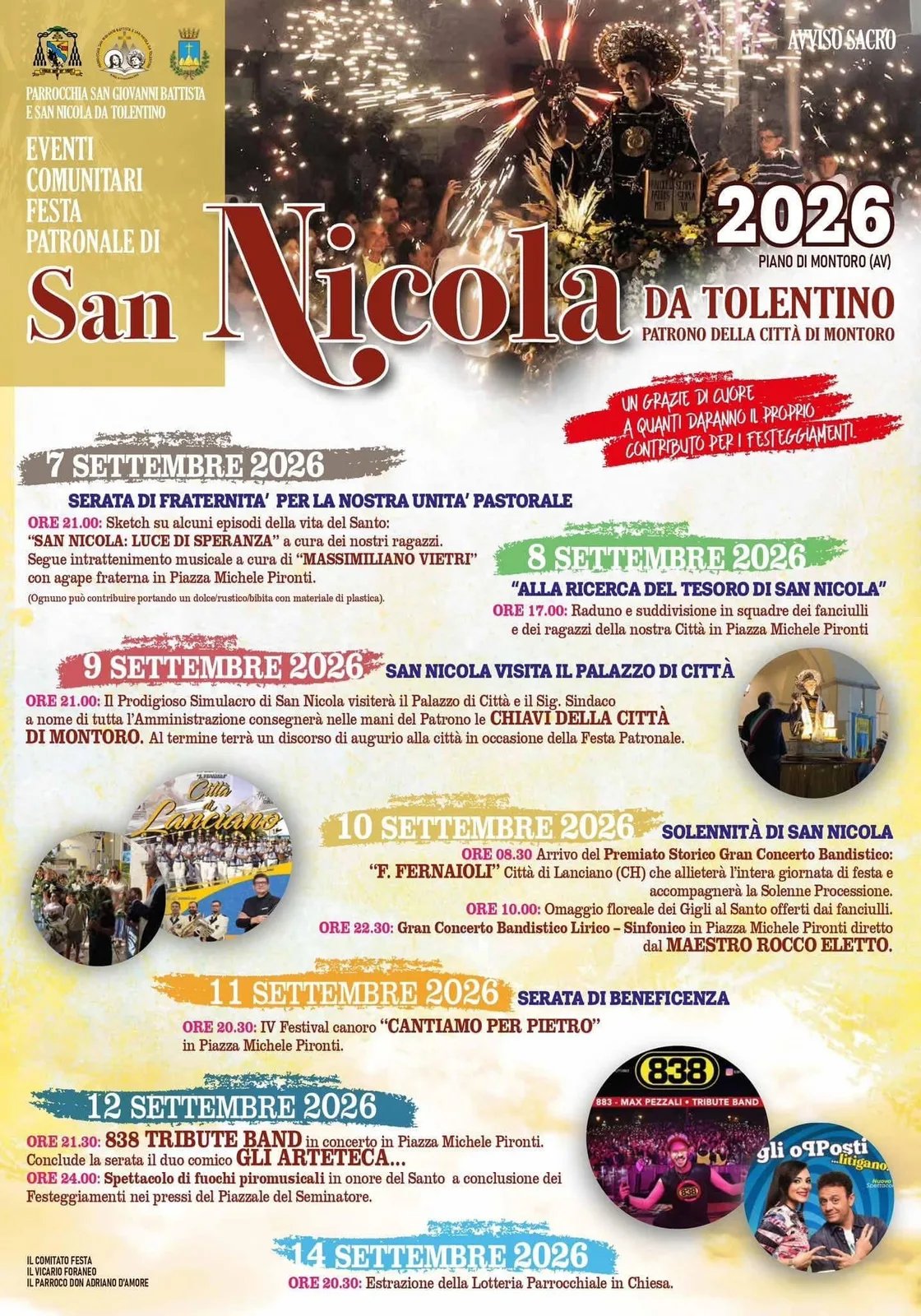 Locandina calendario eventi settembre 2026 a Montoro (Avellino)