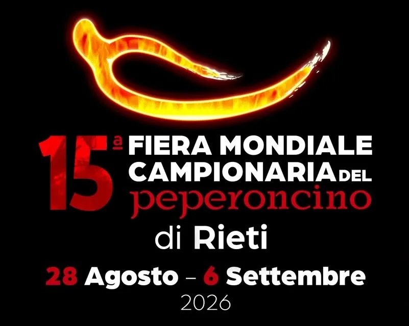 Locandina 15ª Fiera Mondiale Campionaria del Peperoncino 2026 a Rieti (Rieti)