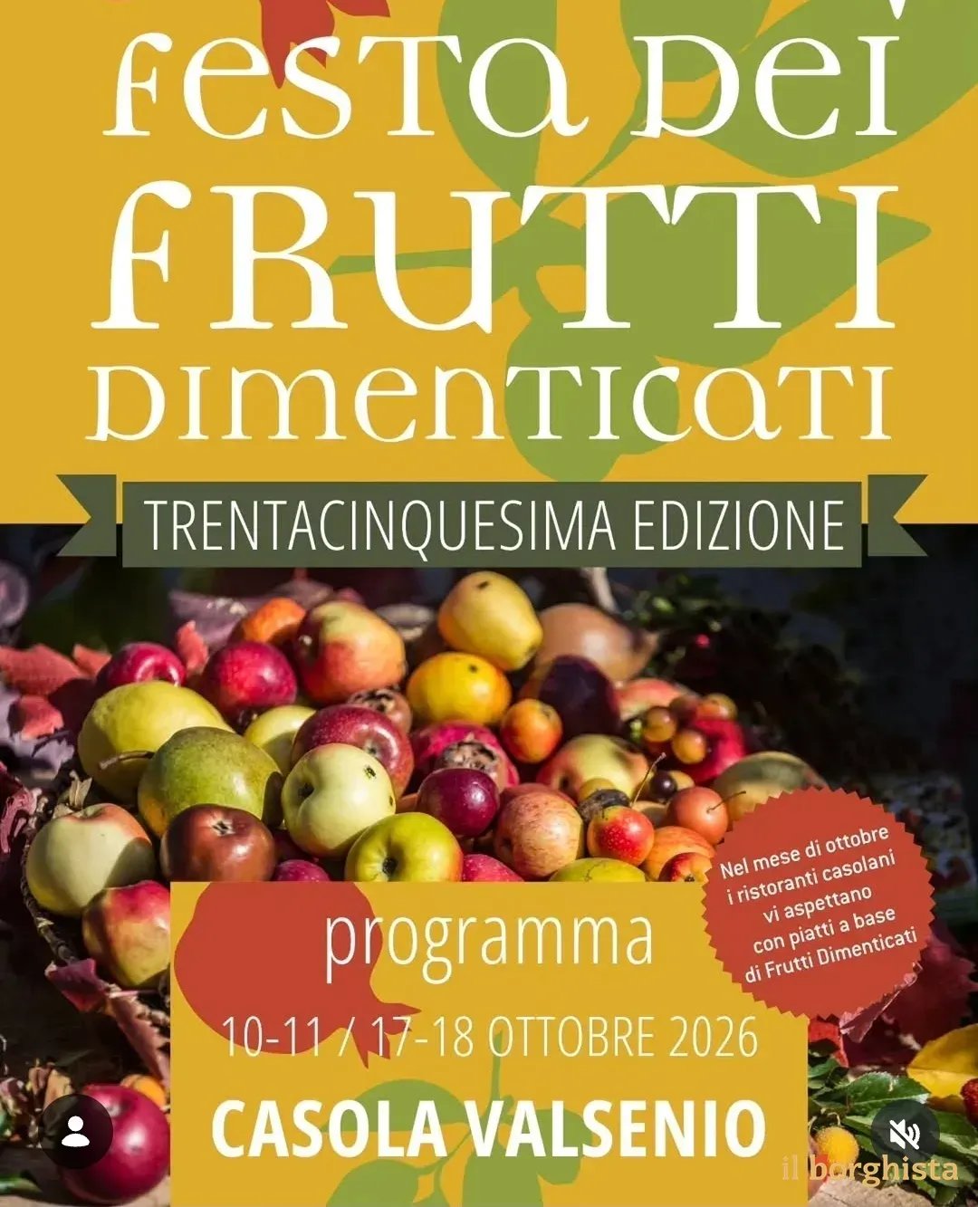 35ª Festa dei Frutti Dimenticati 2026