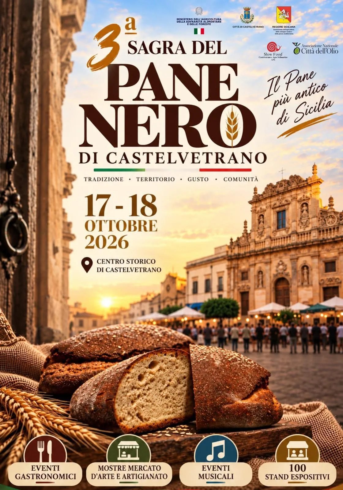 Locandina 3ª Sagra del Pane Nero di Castelvetrano 2026 a Castelvetrano (Trapani)