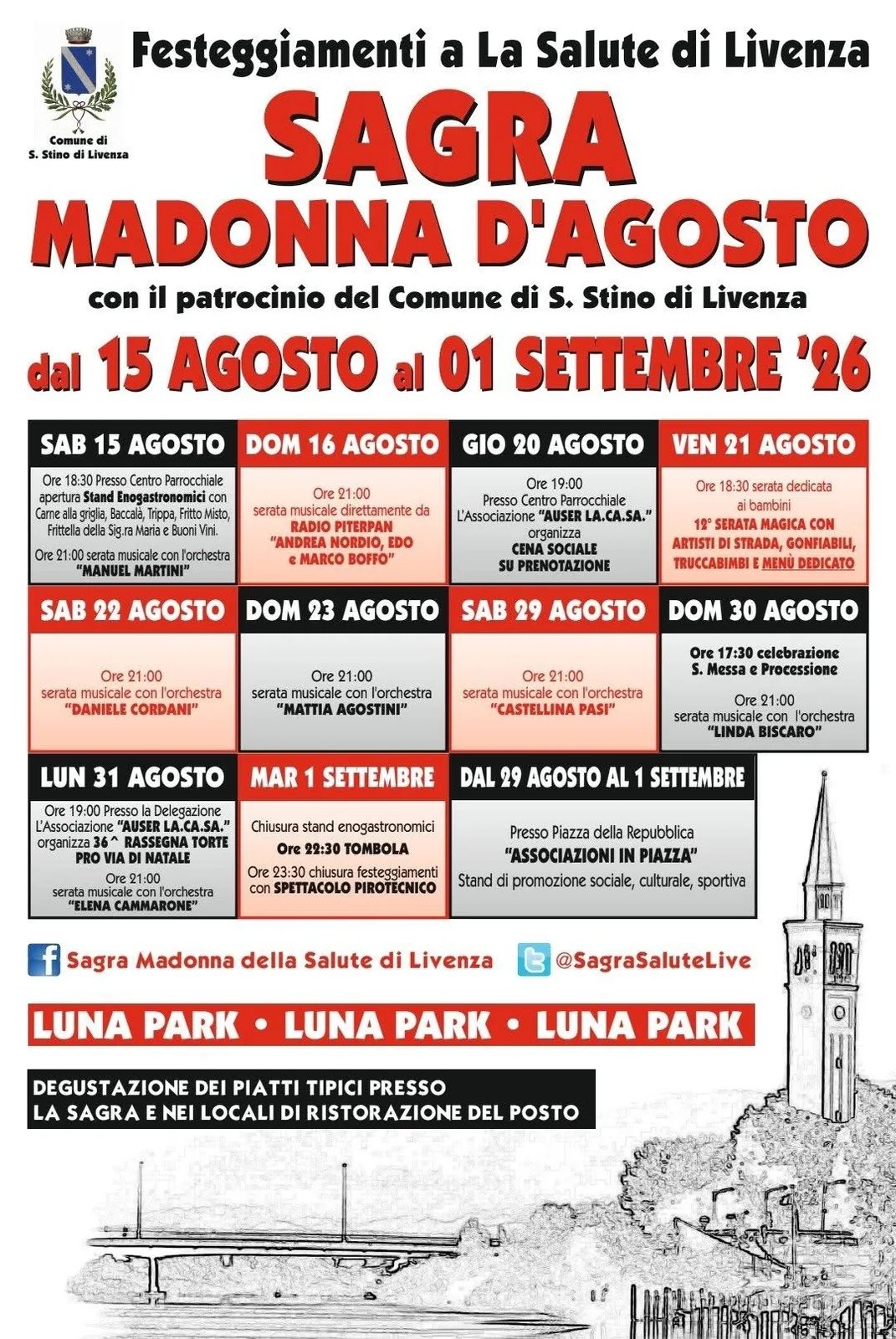 Locandina S. Messa e Processione — Sagra 2026 a San Stino di Livenza (Venezia)