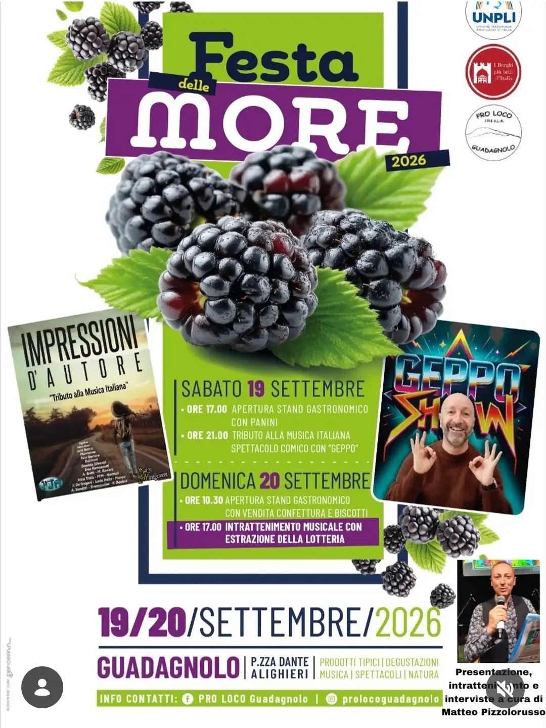 Locandina Festa delle More 2026 a Capranica Prenestina (Roma)