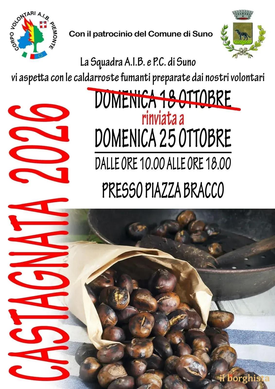 Locandina Castagnata 2026 a Suno (Novara)
