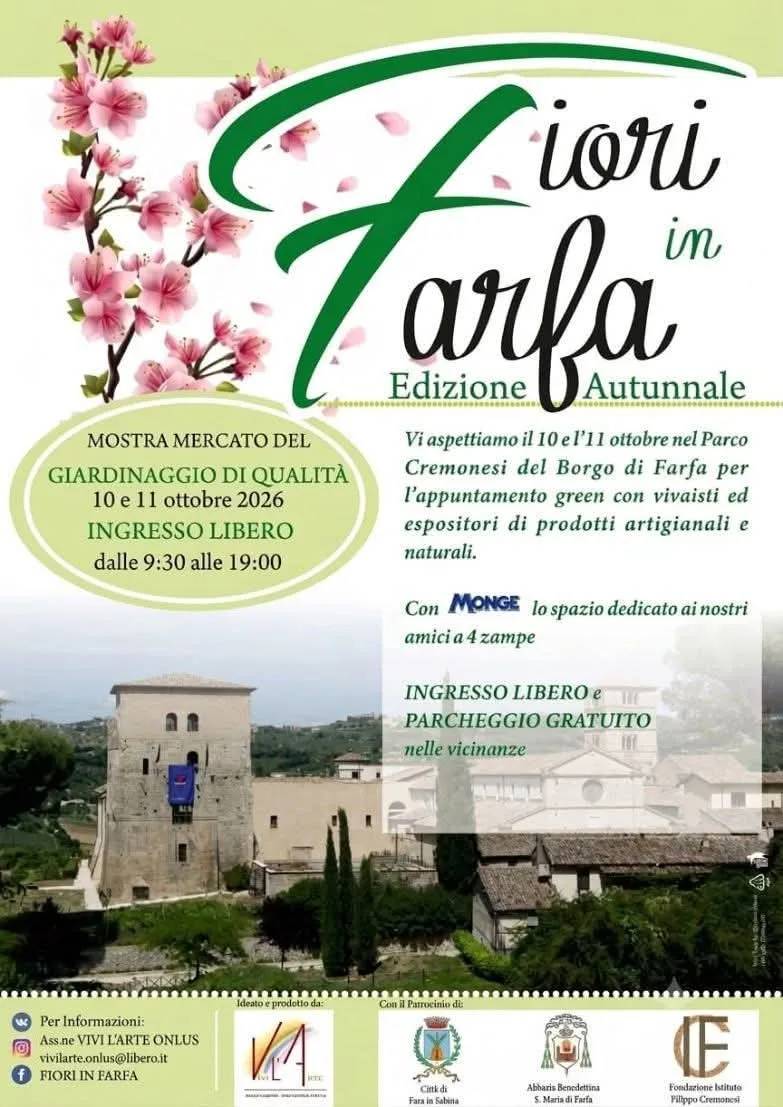 Locandina Mostra Mercato del Giardinaggio di Qualità 2026 a Fara in Sabina (RI)