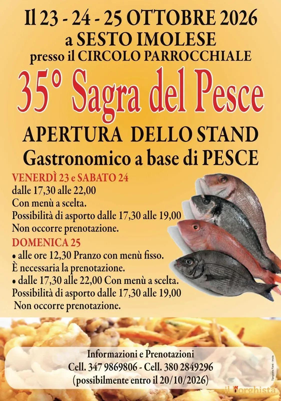 Locandina 35° Sagra del Pesce 2026 a Imola (Bologna)