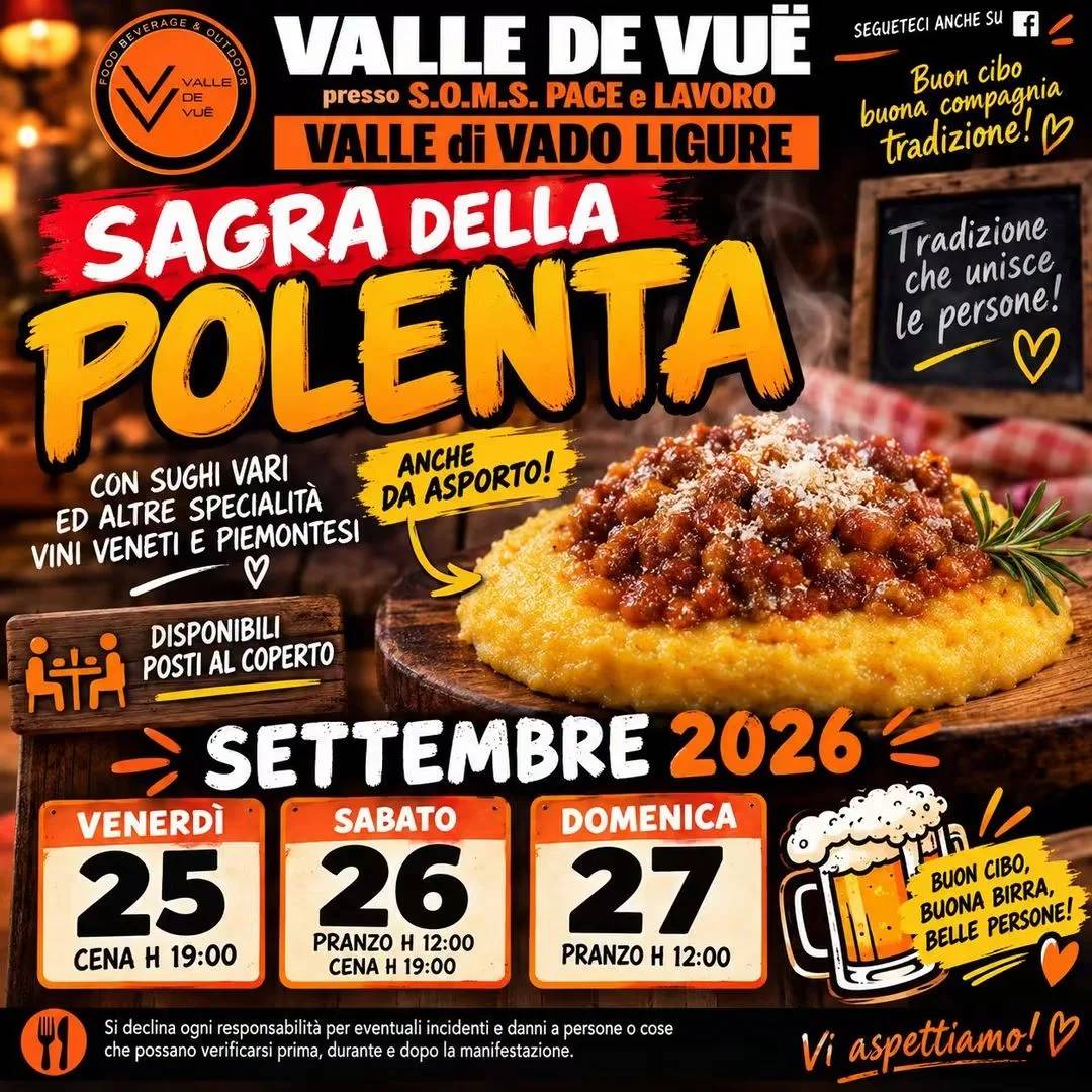 Locandina Sagra della Polenta 2026 a Vado Ligure (Savona)
