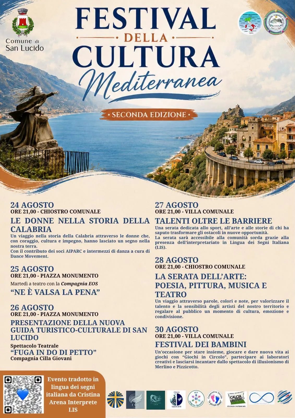 Locandina calendario eventi agosto 2026 a San Lucido (Cosenza)