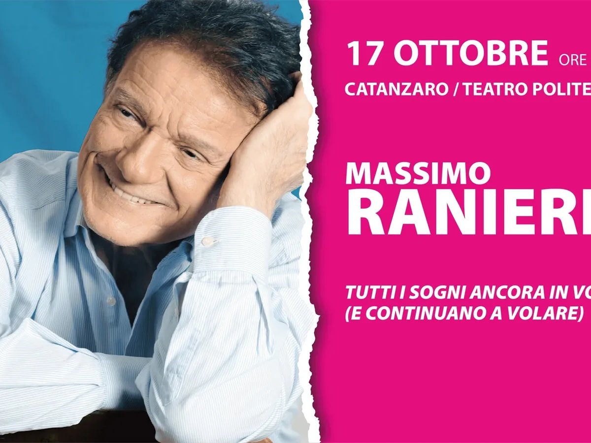 Locandina Massimo Ranieri - Tutti i Sogni Ancora in Volo 2026 a Catanzaro (Catanzaro)
