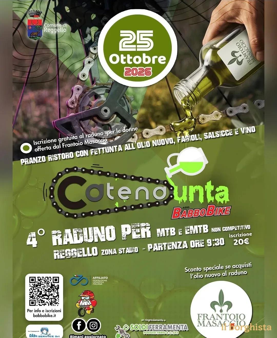 Locandina 4° Raduno CatenaUnta MTB e EMTB 2026 a Reggello (Firenze)