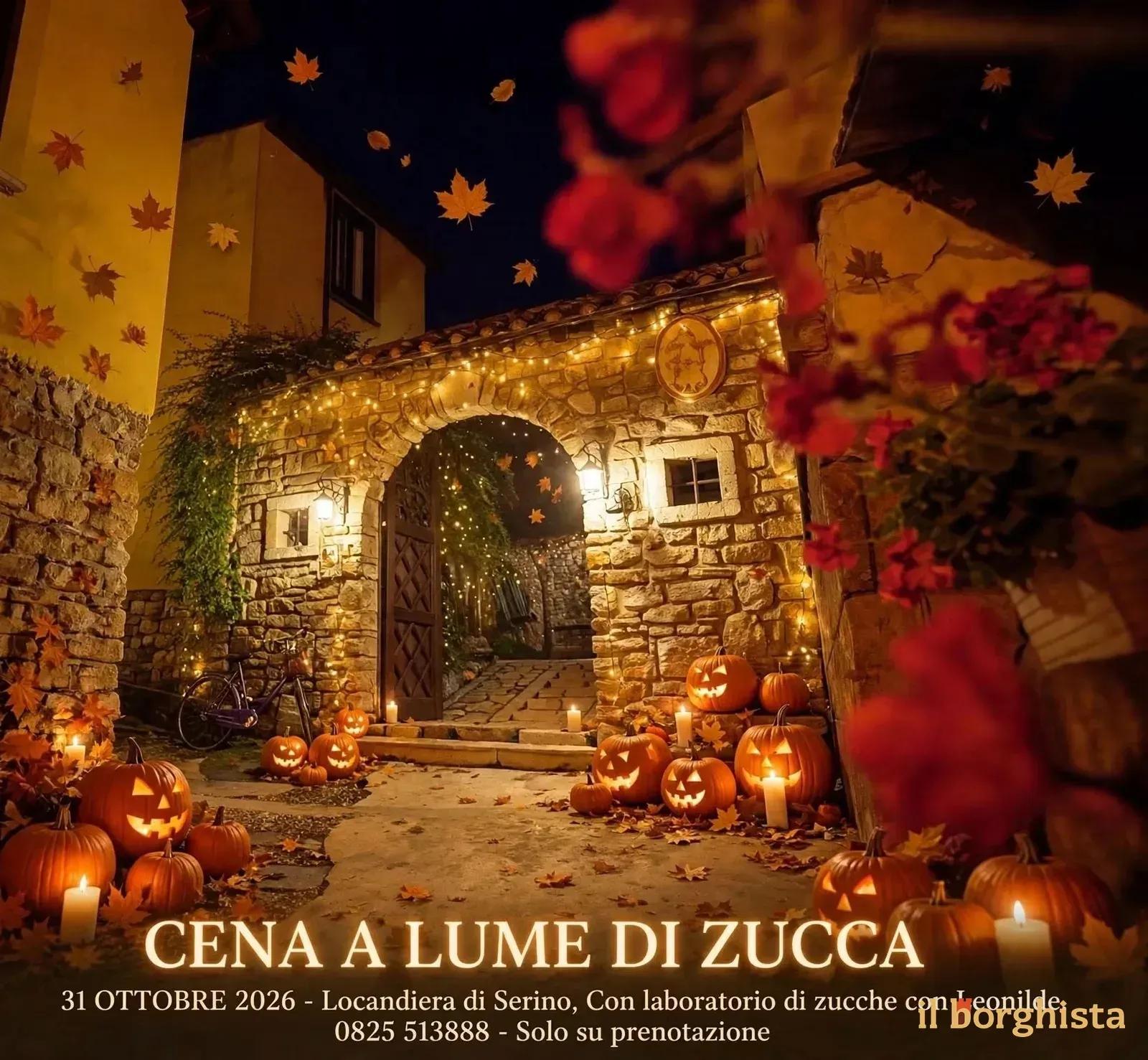 Locandina Cena a Lume di Zucca 2026 a Serino (Avellino)