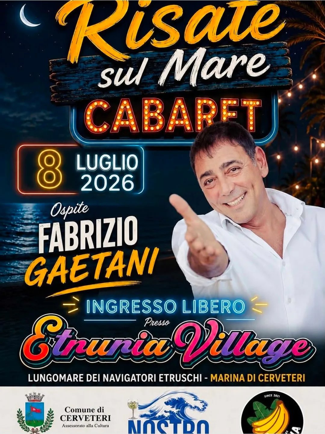 Locandina Risate sul Mare Cabaret 2026 a Cerveteri (Roma)