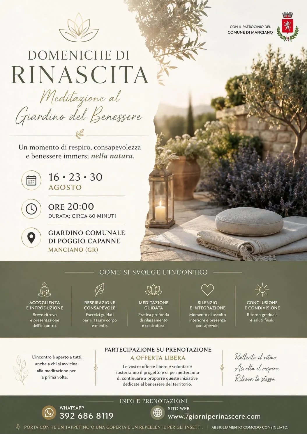 Locandina Domeniche di Rinascita 2026 a Manciano (Grosseto)