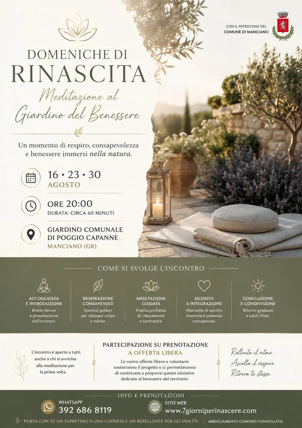 Locandina Domeniche di Rinascita 2026 a Manciano (Grosseto)