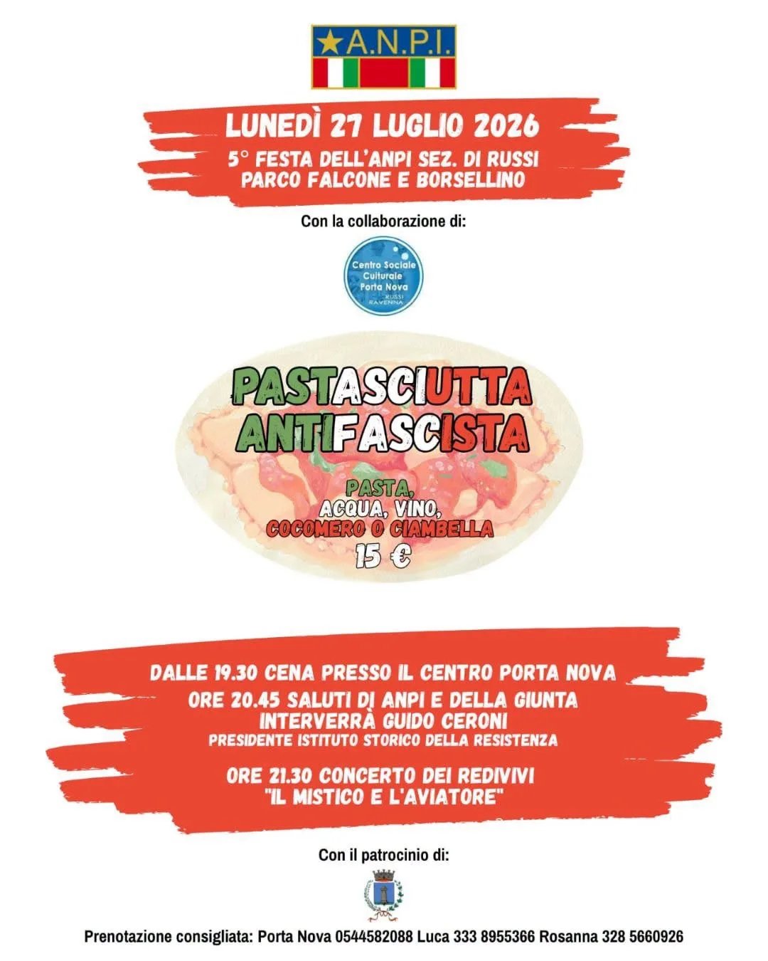 Locandina 5ª Festa dell'ANPI Sez. di Russi 2026 a Russi (Ravenna)