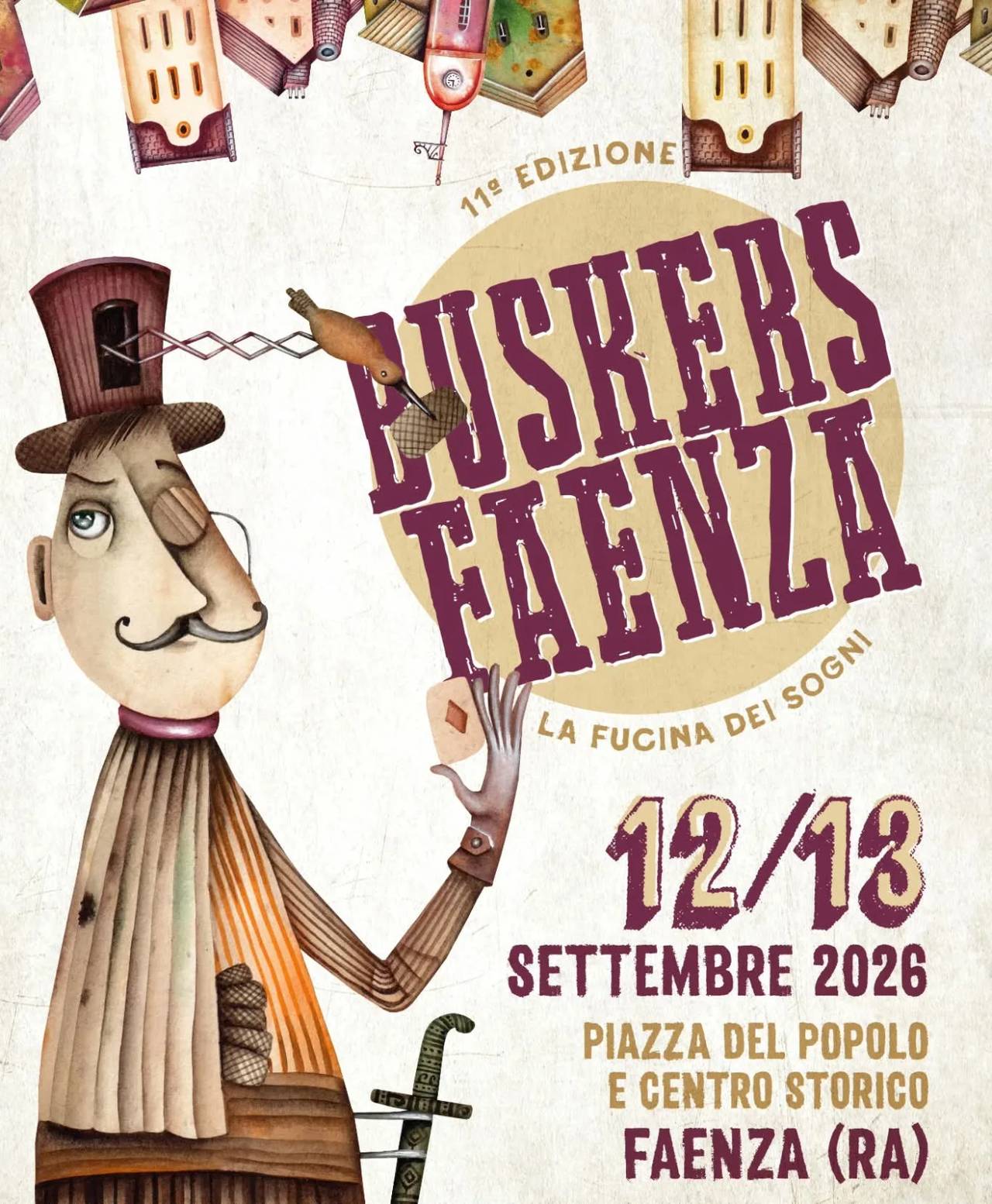 Locandina 119ª Edizione Buskers Faenza 2026 a Faenza (Ravenna)