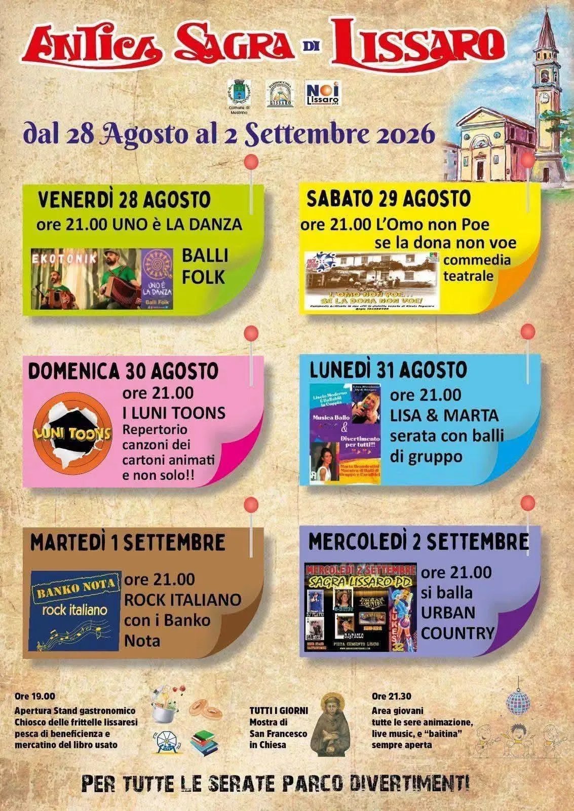 Locandina Antica Sagra di Lissaro 2026 a Mestrino (Padova)