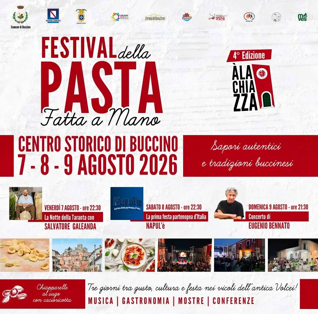 Locandina Festival della Pasta 2026 a Buccino (Salerno)