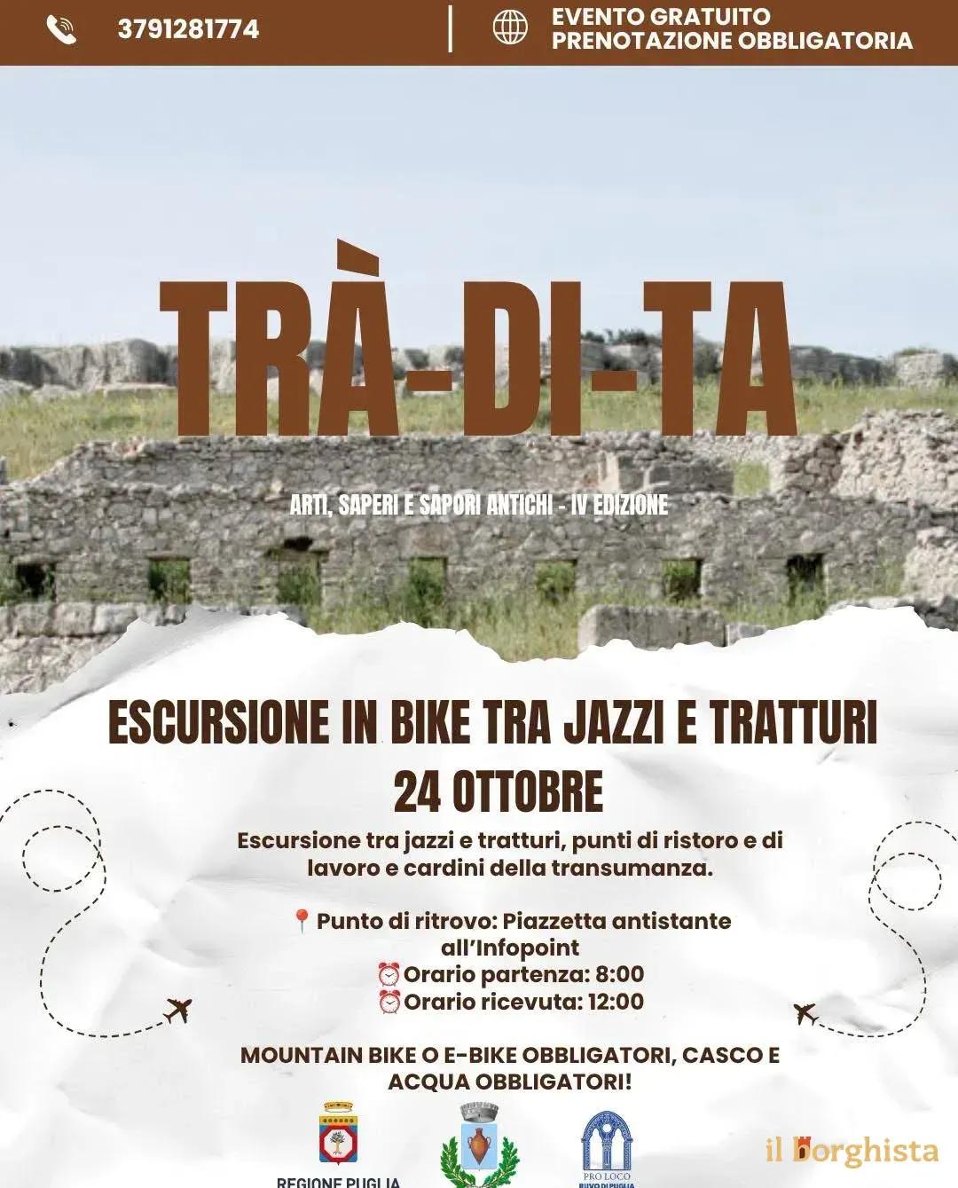 Locandina Trà-Di-Ta — IV Ed. 2026: Escursione tra jazzi e tratturi a Ruvo di Puglia (Bari)