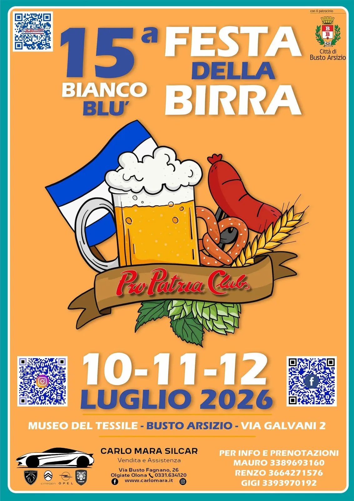 Locandina 15ª Festa della Birra 2026 a Busto Arsizio (Varese)