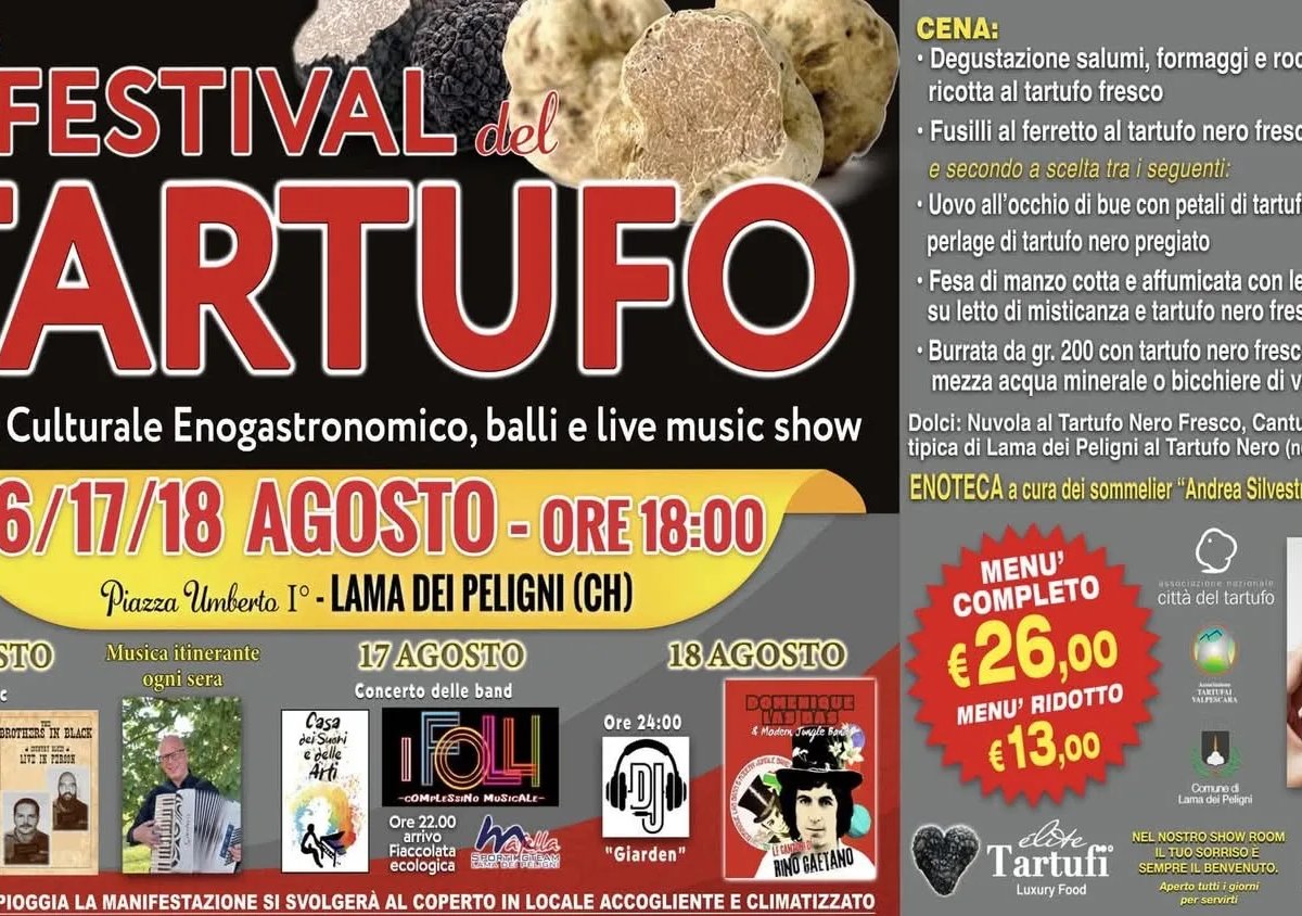 Locandina 8° Festival del Tartufo 2026 a Lama dei Peligni (Chieti)