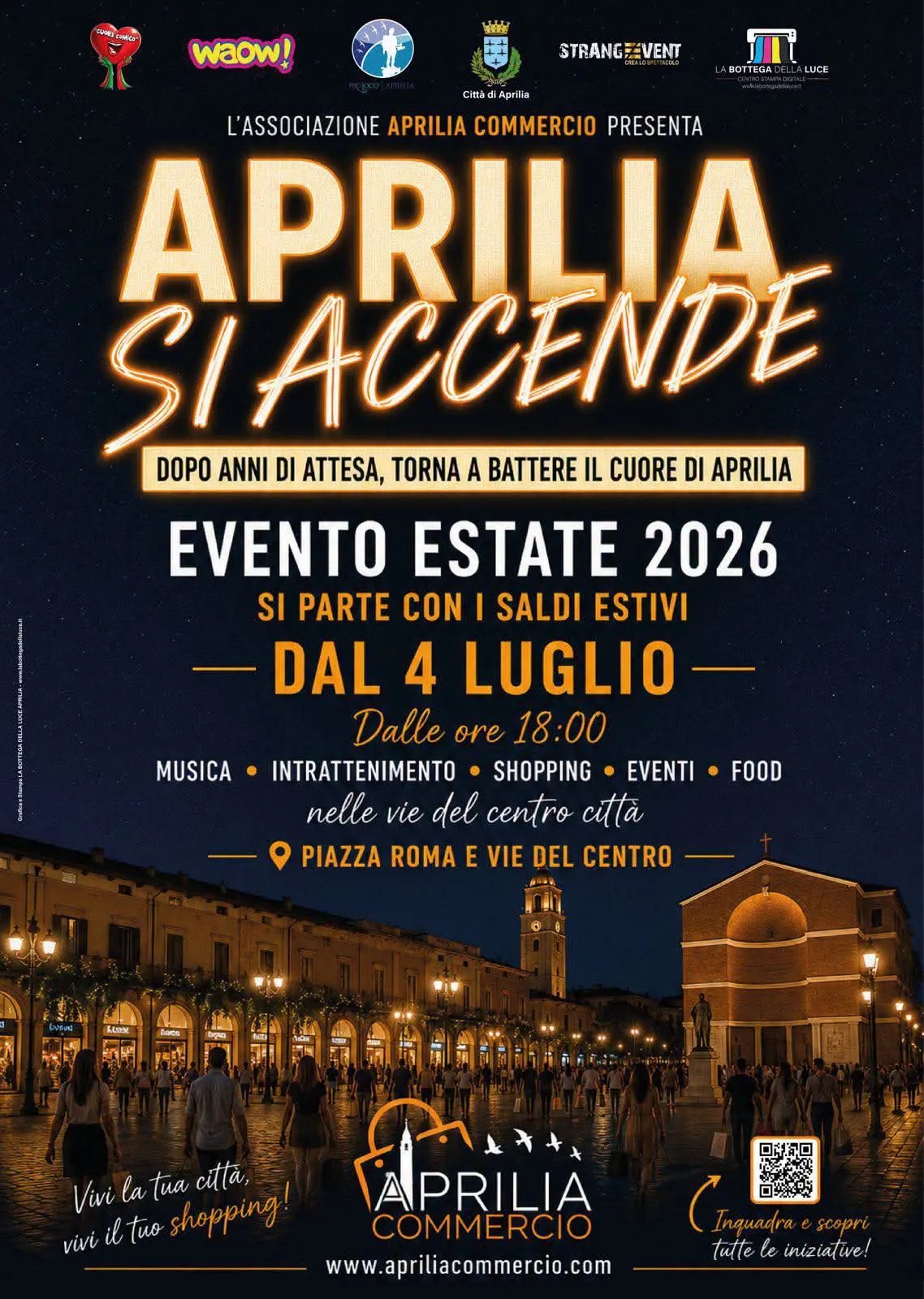Locandina Aprilia si Accende Evento Estate 2026 a Aprilia (Latina)