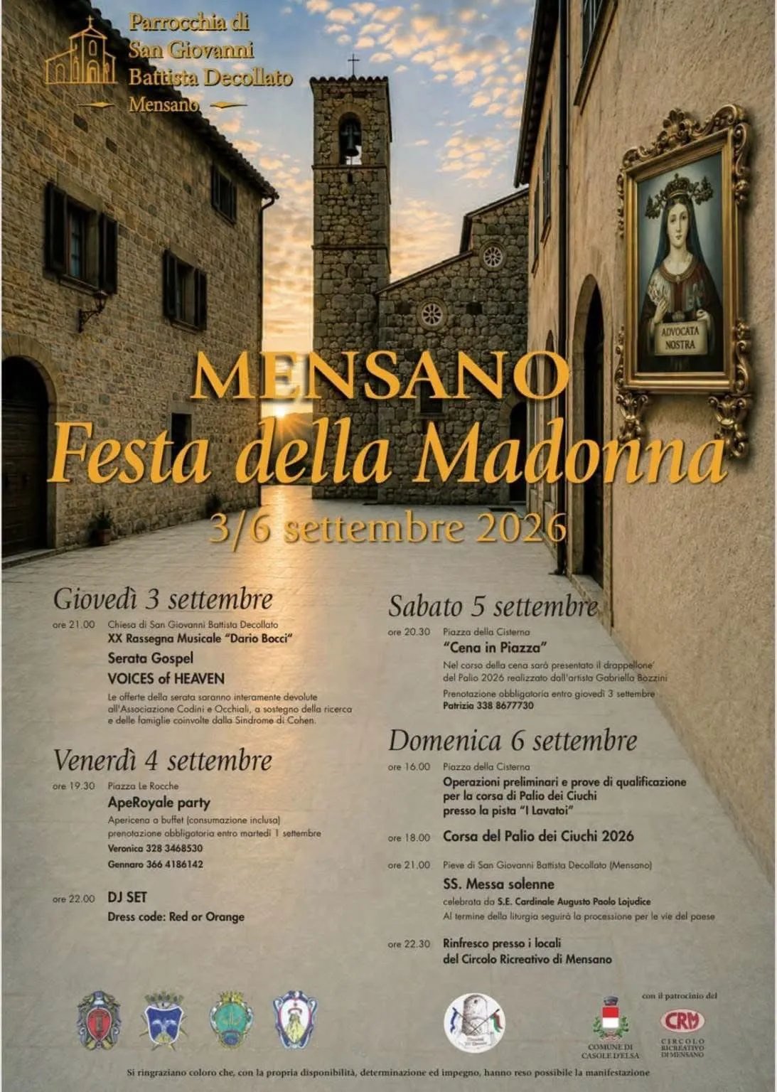 Locandina Serata Gospel XX Rassegna Dario Bocci a Casole d'Elsa (Siena)