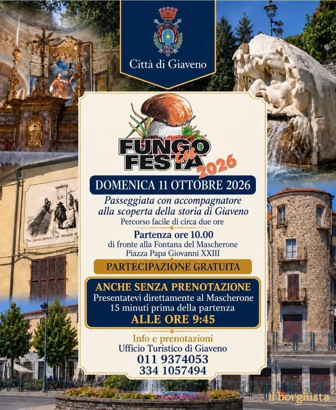 Locandina Fungo Festa 2026 a Giaveno (Torino)