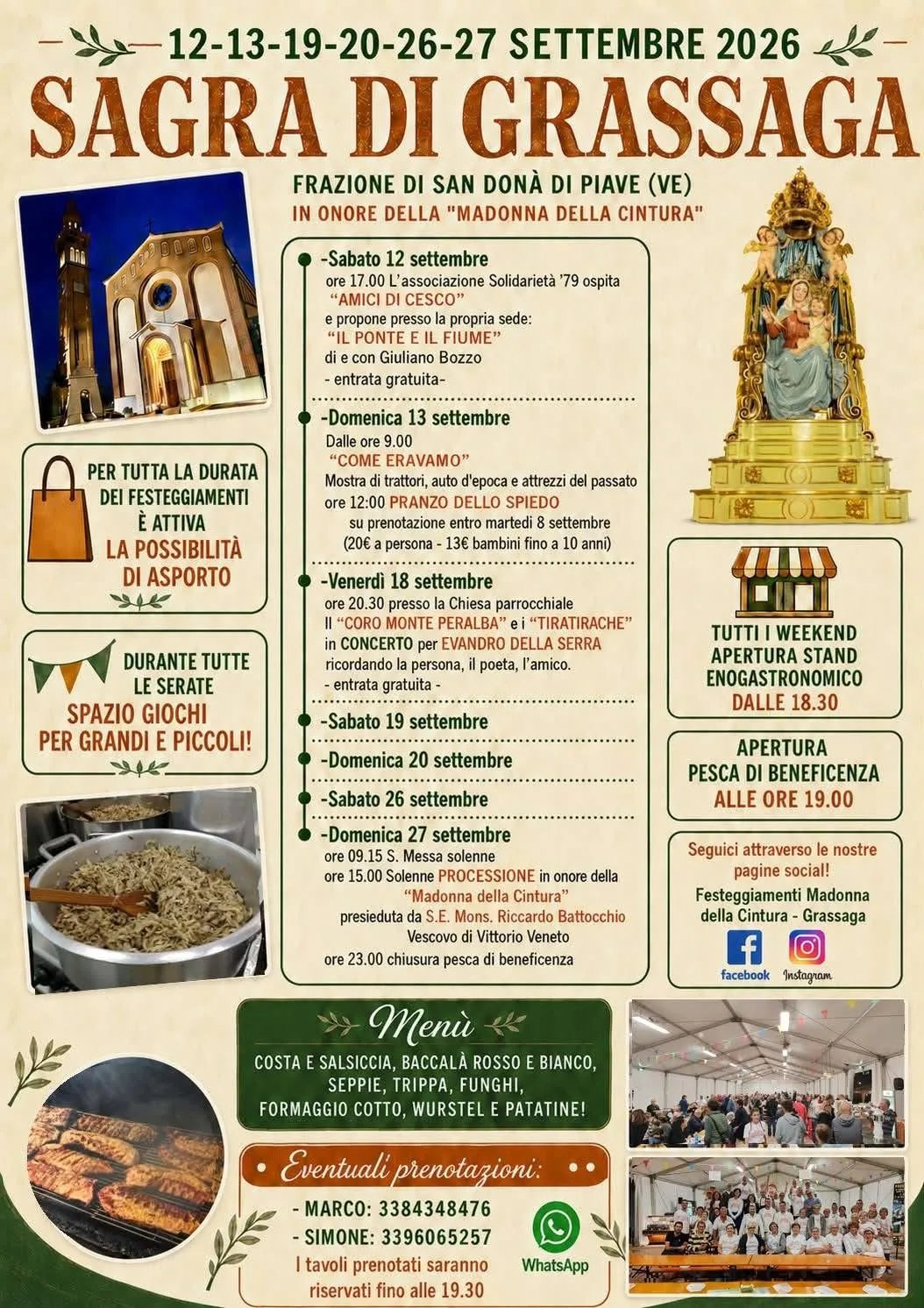 Locandina Apertura stand enogastronomico 2026 a San Donà di Piave (Venezia)