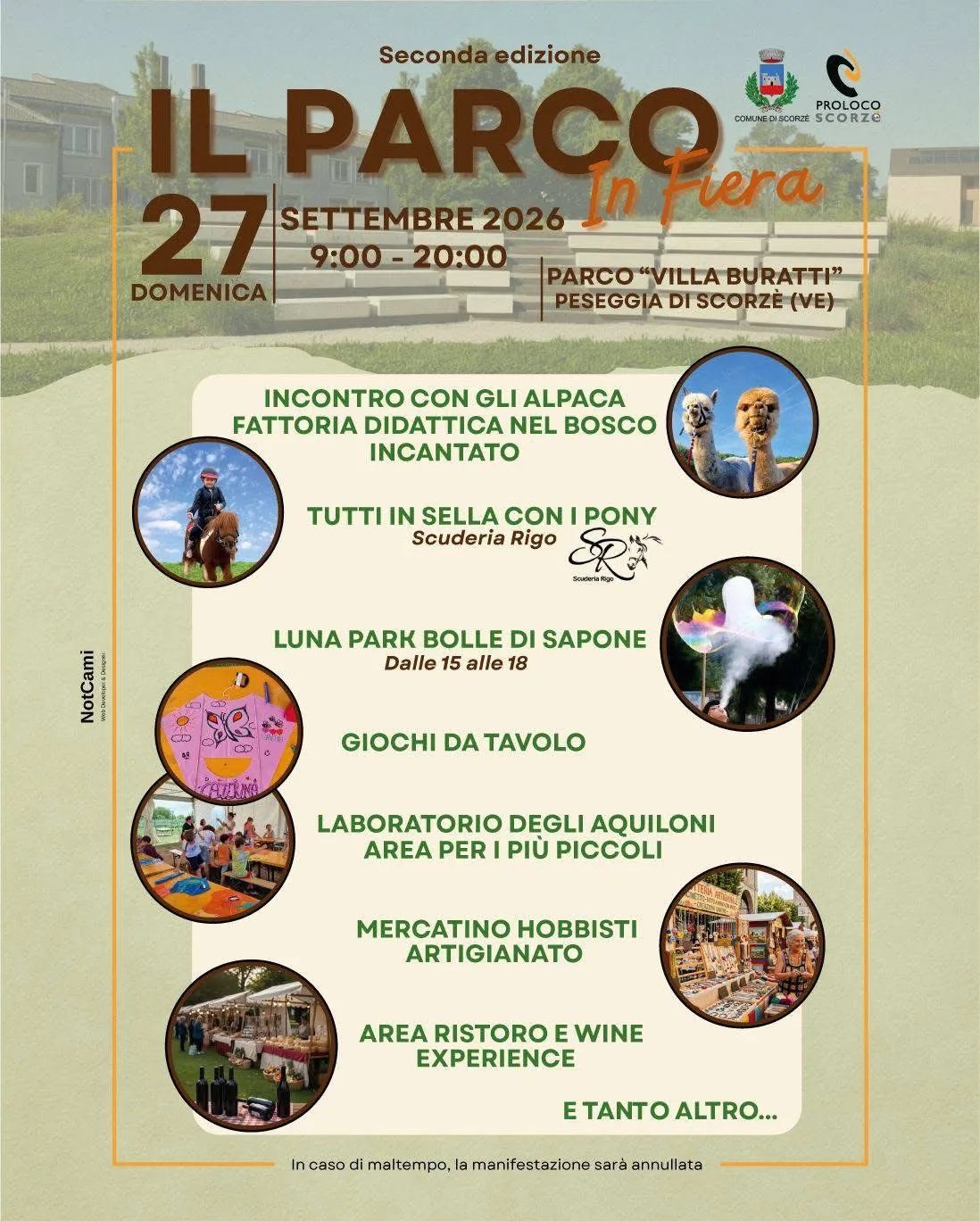 Locandina Seconda edizione Il Parco in Fiera 2026 a Scorzè (VE)