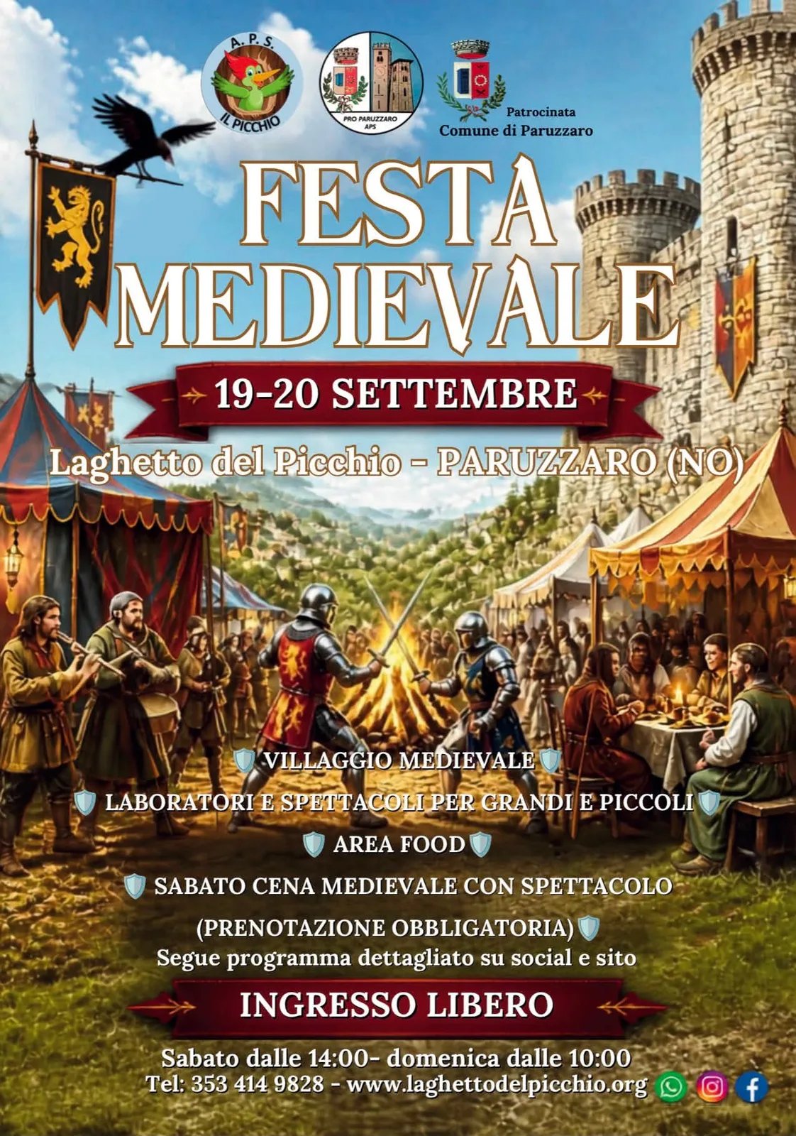 Locandina Festa Medievale 2026 a Paruzzaro (Novara)