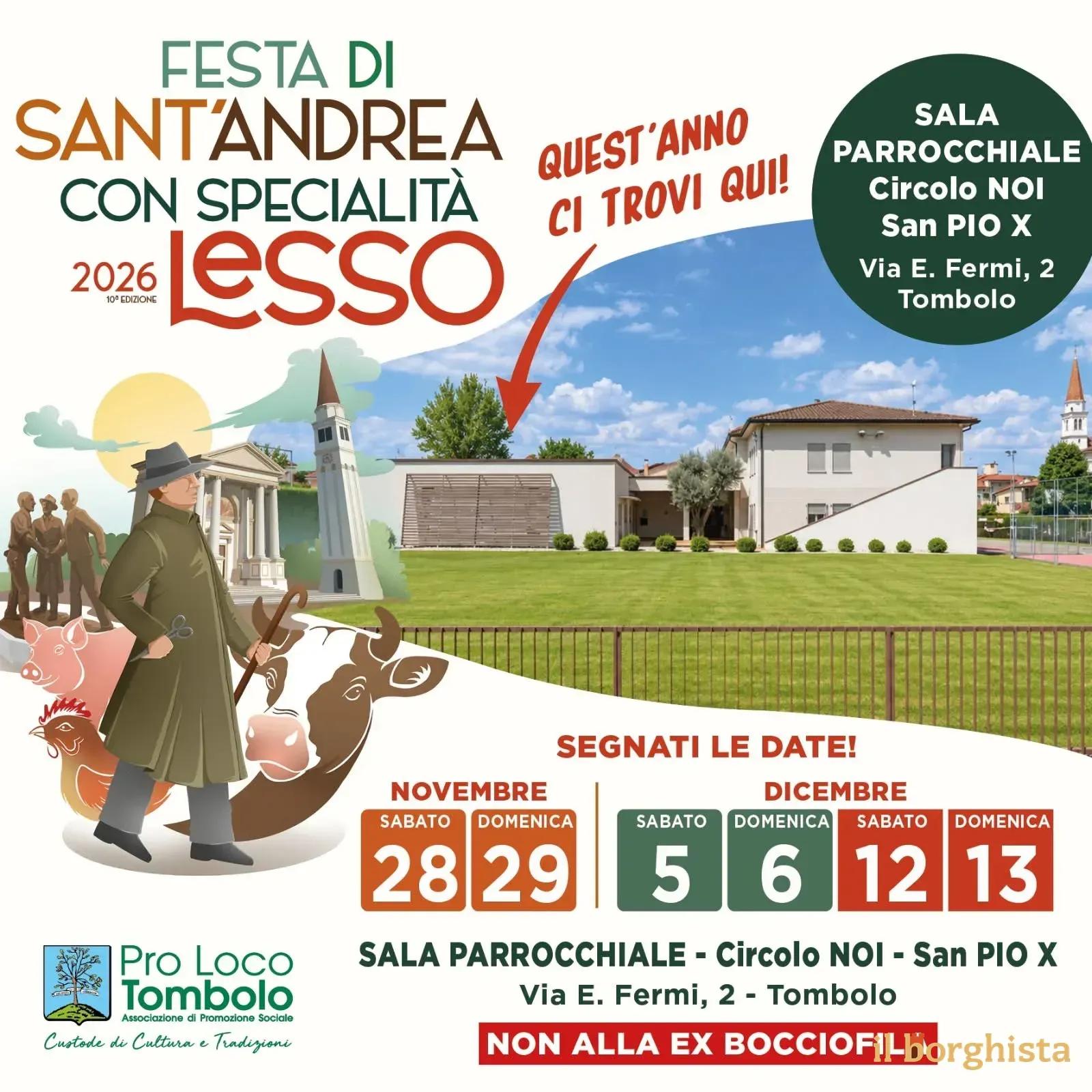 Locandina calendario eventi novembre-dicembre 2026 a Tombolo (Padova)