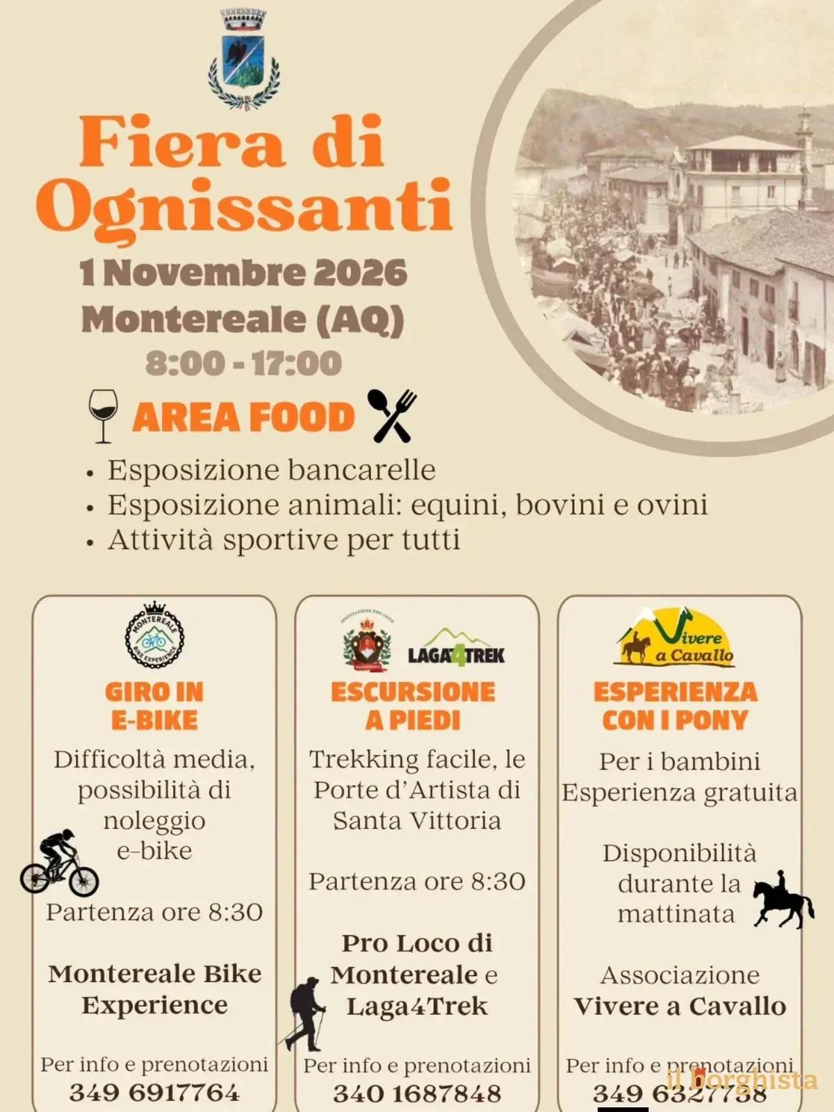 Locandina Fiera di Ognissanti 2026 a Montereale (L'Aquila)
